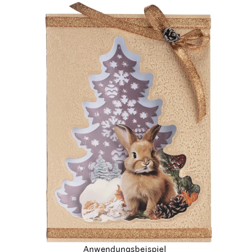 Stanzschablonen, Tannenbaum & Frohes Fest, 7 Stück