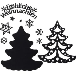 Stanzschablonen, Tannenbaum & Fröhliche Weihnachten, 10 Stück