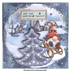 Stanzschablonen, Tannenbaum & Fröhliche Weihnachten, 10 Stück