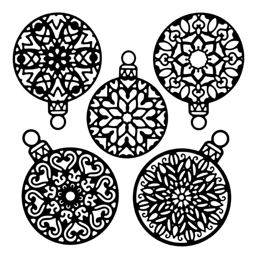 Stanzschablonen, Weihnachtskugeln 1, 5 Stück