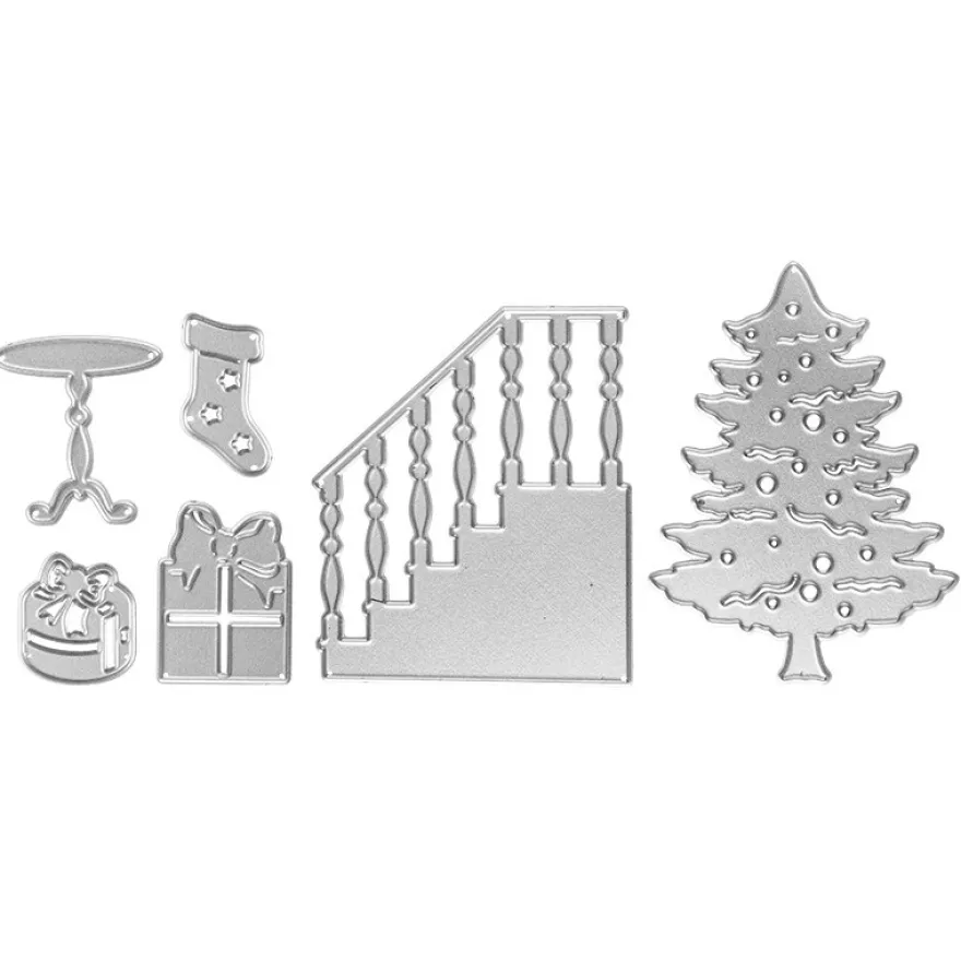 Stanzschablonen, Weihnachtsbaum & Treppe, 6 Stück