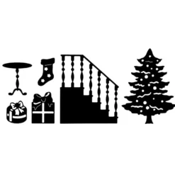 Stanzschablonen, Weihnachtsbaum & Treppe, 6 Stück