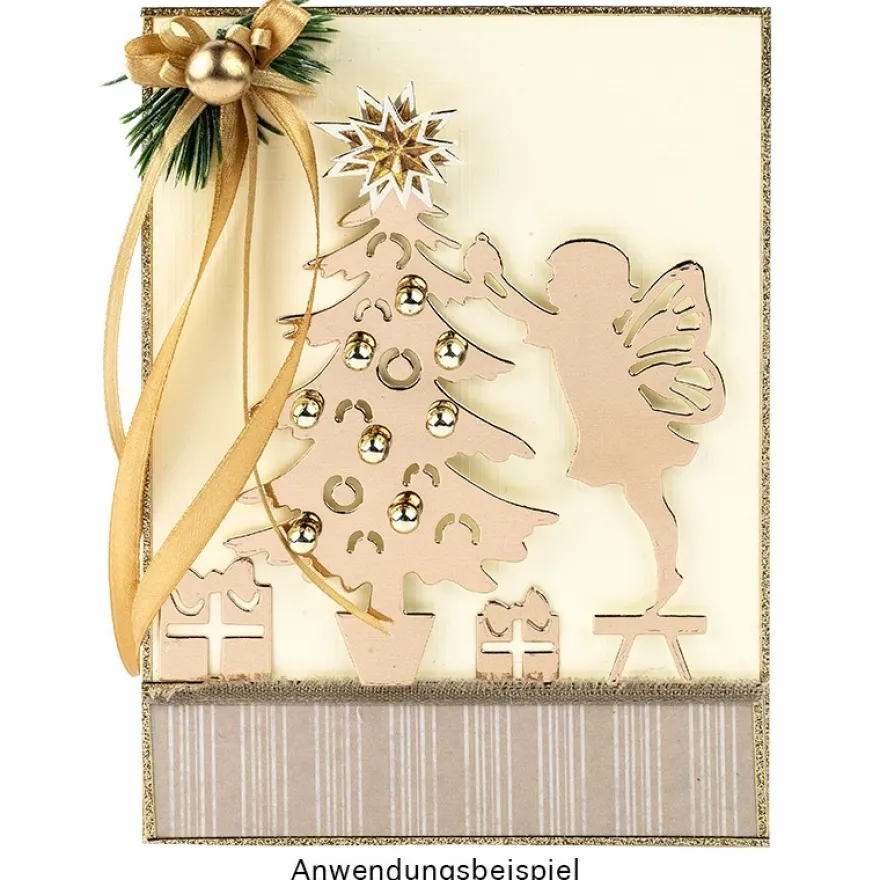 Stanzschablonen, Weihnachtsbaum & Weihnachtselfe, 5 Stück