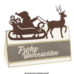 Stanzschablonen, Weihnachtsmann mit Schlitten, 2 Stück