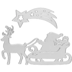 Stanzschablonen, Weihnachtsmann mit Schlitten, 2 Stück