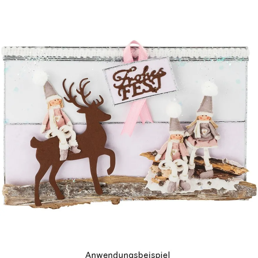 Stanzschablonen, Weihnachtsmann mit Schlitten, 2 Stück