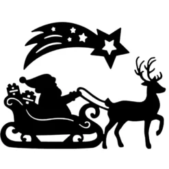 Stanzschablonen, Weihnachtsmann mit Schlitten, 2 Stück