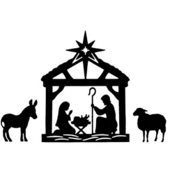 Stanzschablonen, Weihnachtskrippe, 3 Stück