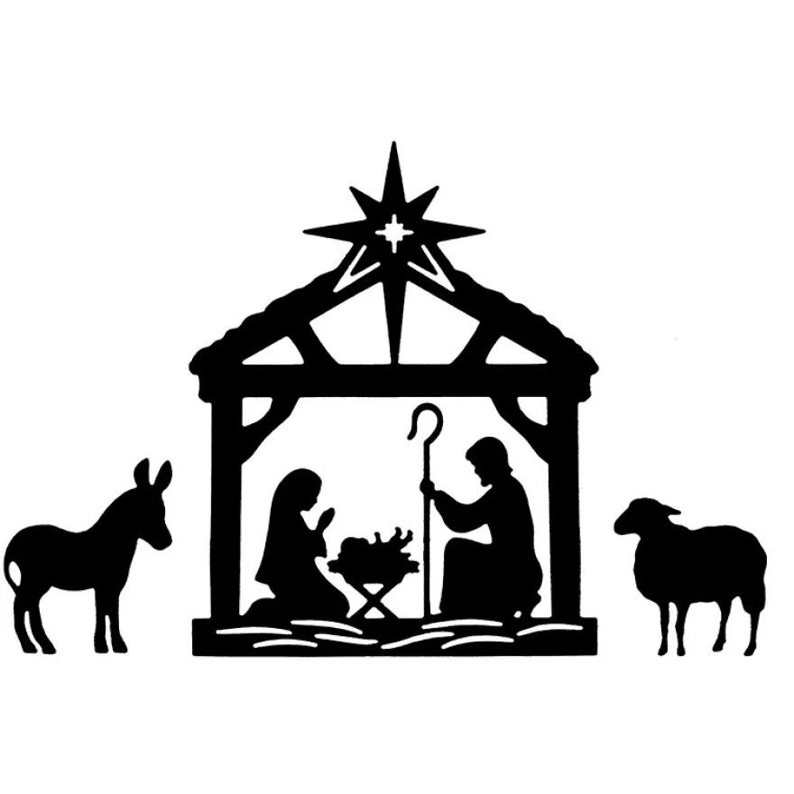 Stanzschablonen, Weihnachtskrippe, 3 Stück