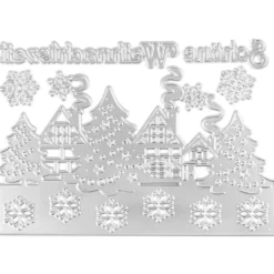 Stanzschablonen, Winterdorf, 5 Stück