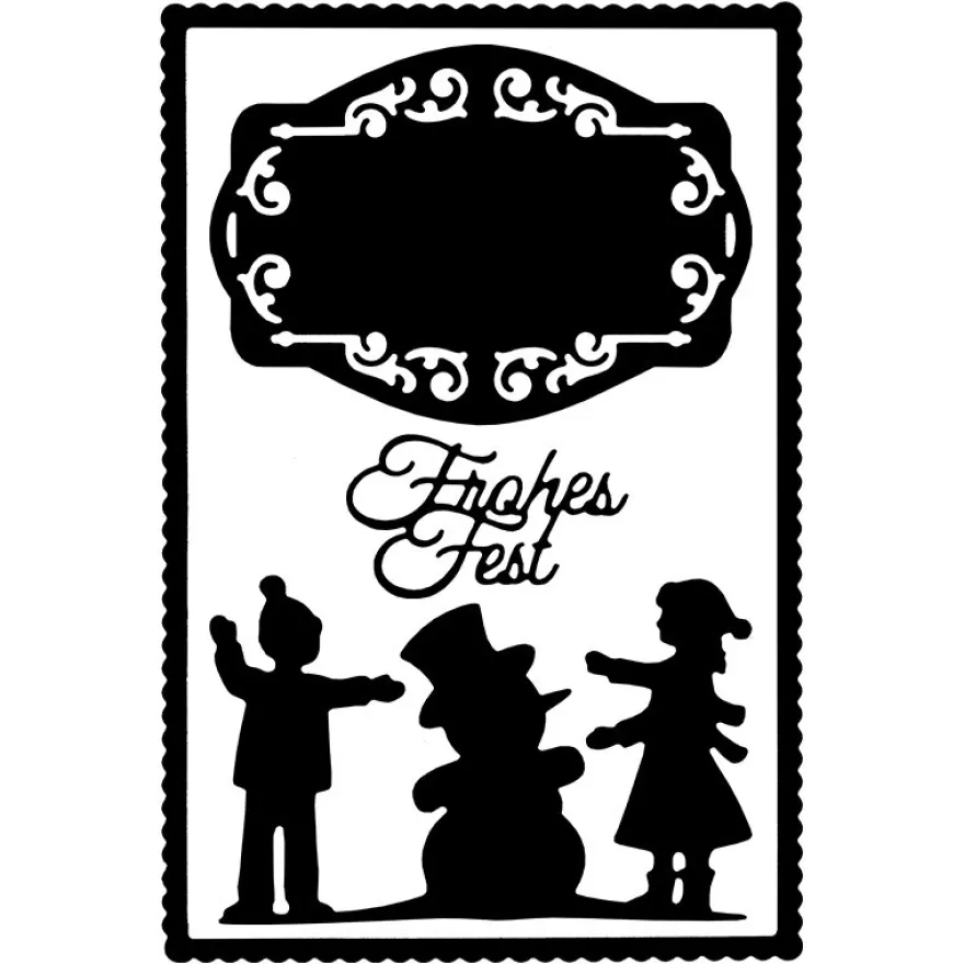 Stanzschablonen, Winterkinder & Frohes Fest, 4 Stück