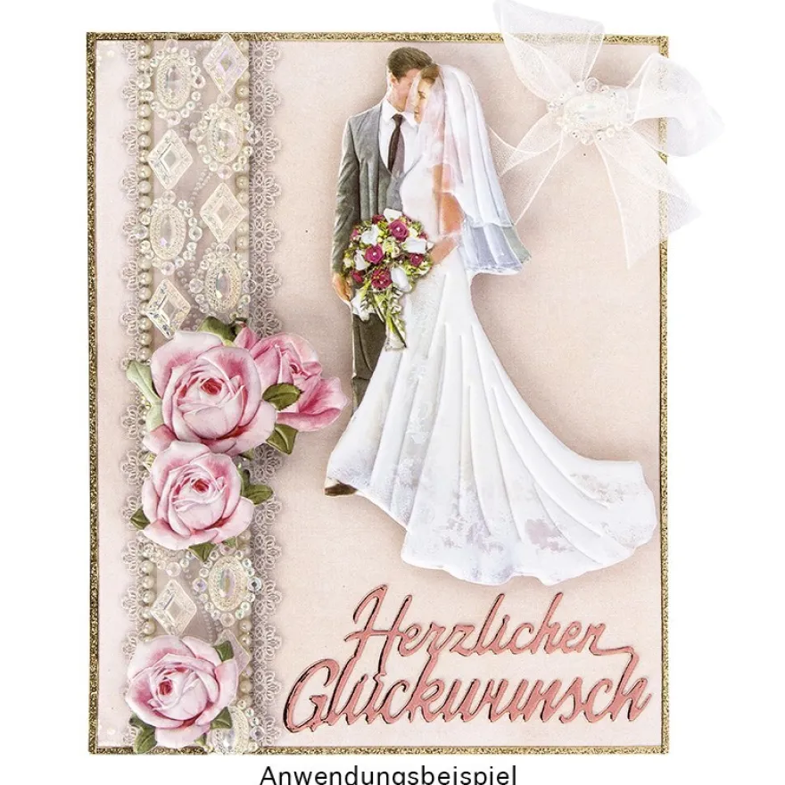 Stanzschablonen, Wünsche & Gratulationen 9, 3cm bis 8,1cm, 3 Stück