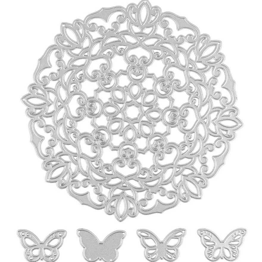 Stanzschablonen, Zierdeckchen & Schmetterlinge 1, 5 Stück