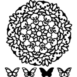 Stanzschablonen, Zierdeckchen & Schmetterlinge 1, 5 Stück