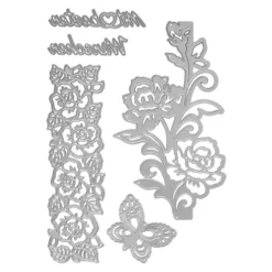 Stanzschablonen, Zierrand & Rosenbordüre, 5 Stück