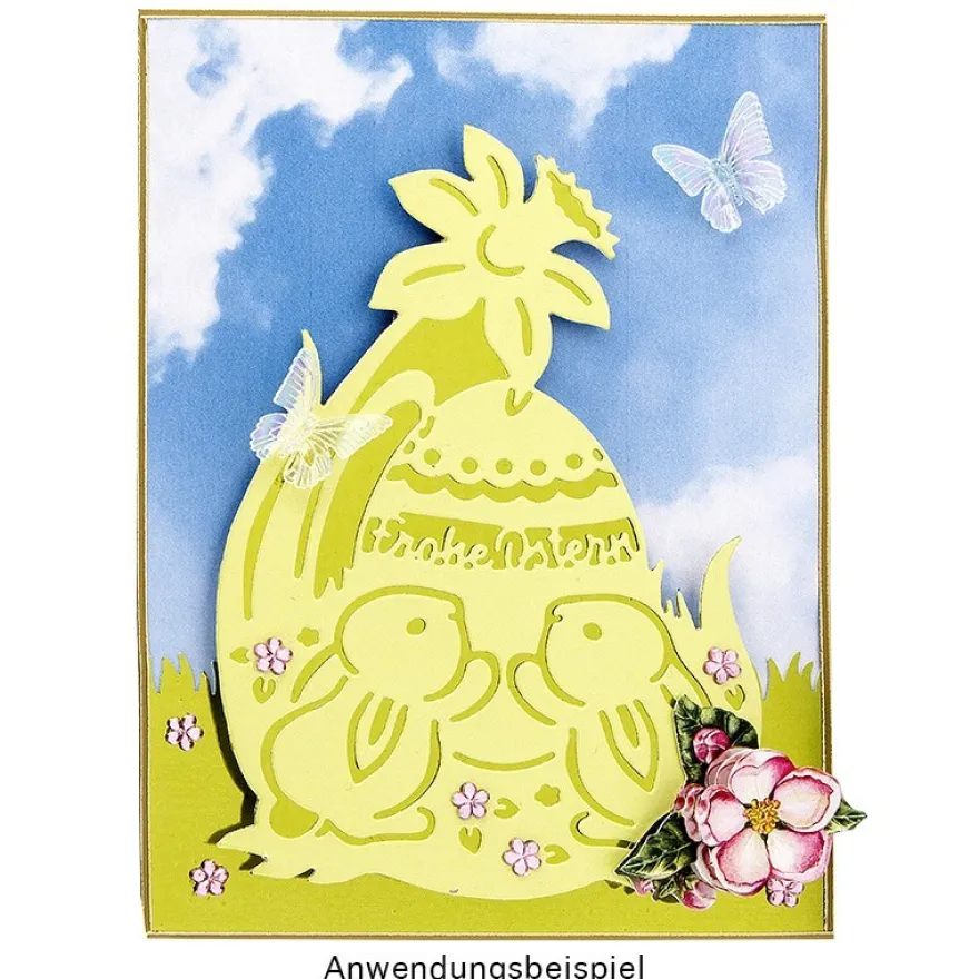 Stanzschablone, Osterhasen, 13,5cm x 9,8cm
