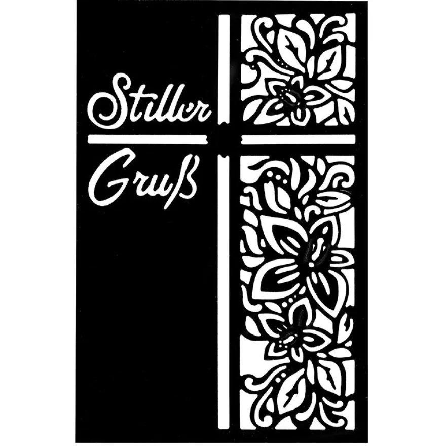 Stanzschablone, Stiller Gruß, 9,4cm x 14,4cm