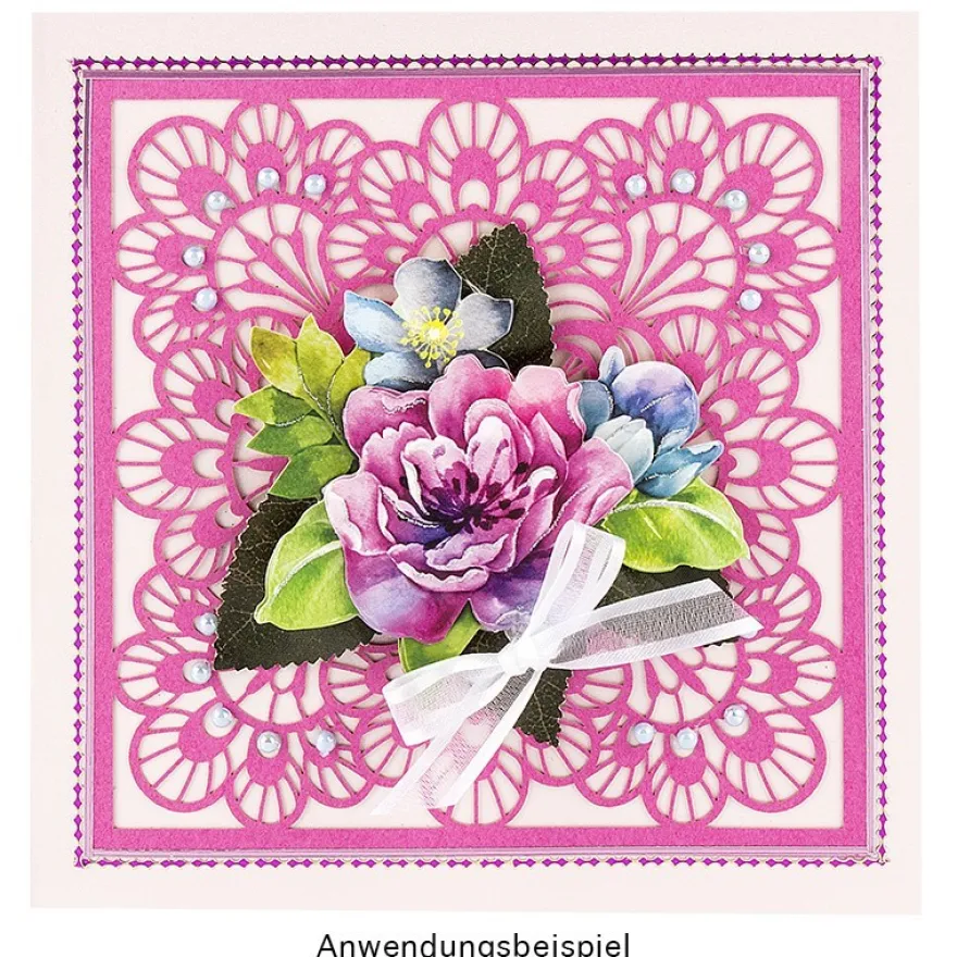 Stanzschablone, Zierdeckchen 2, 14cm x 14cm