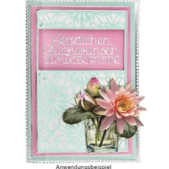 Stanzschablone, Zum Geburtstag 2, 9,4cm x 14,4cm