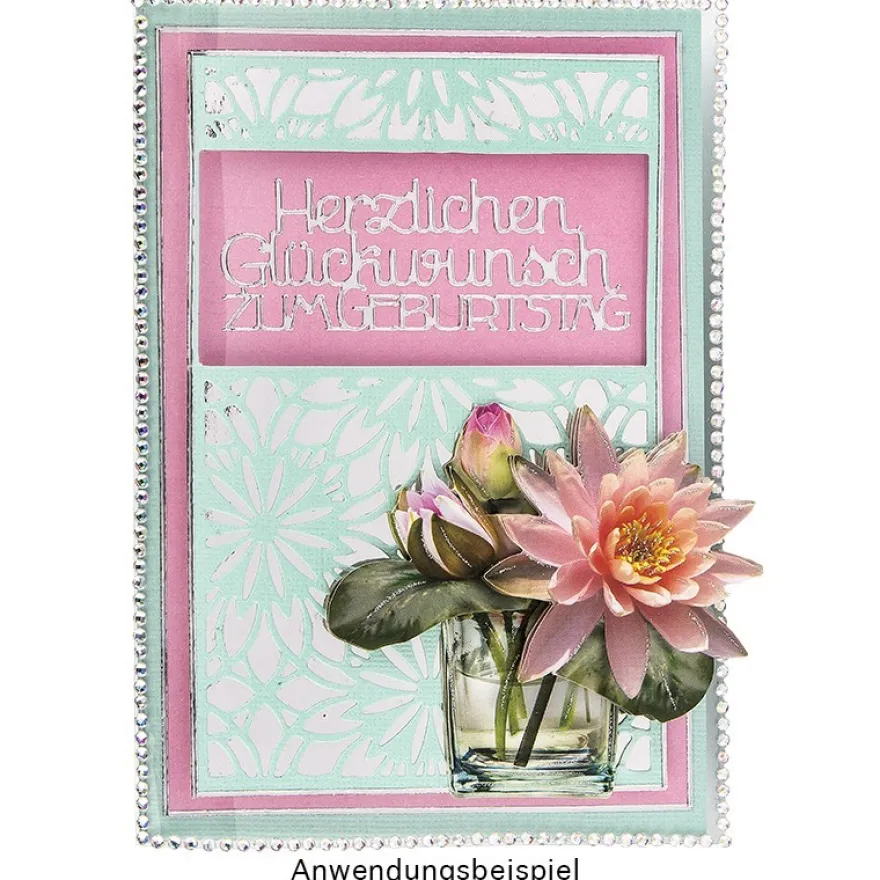 Stanzschablone, Zum Geburtstag 2, 9,4cm x 14,4cm