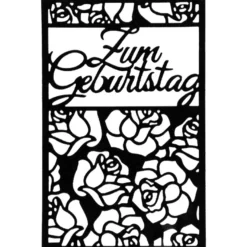Stanzschablone, Zum Geburtstag, 9,5cm x 14,5cm