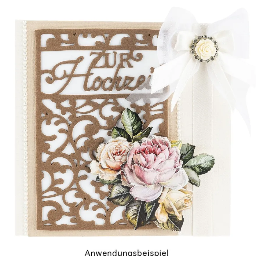 Stanzschablone, Zur Hochzeit, 9,5cm x 14,5cm