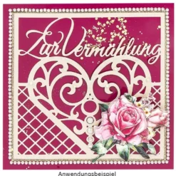 Stanzschablone, Zur Vermählung, 14cm x 14cm