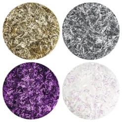 Stäbchen-Glimmer, je 12g, silber, violett, weiß, gold, 4 Dosen