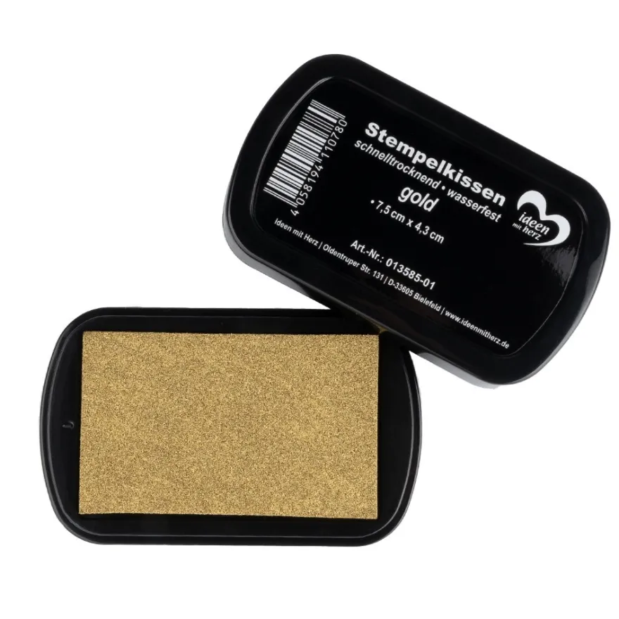 Stempelkissen, schnelltrocknend, wasserfest, 7,5cm x 4,3cm, gold