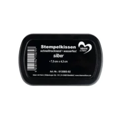 Stempelkissen, schnelltrocknend, wasserfest, 7,5cm x 4,3cm, silber