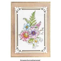 Stempel, Kolibris, Blüten & Bordüren, verschiedene Designs & Größen, 9 Stück