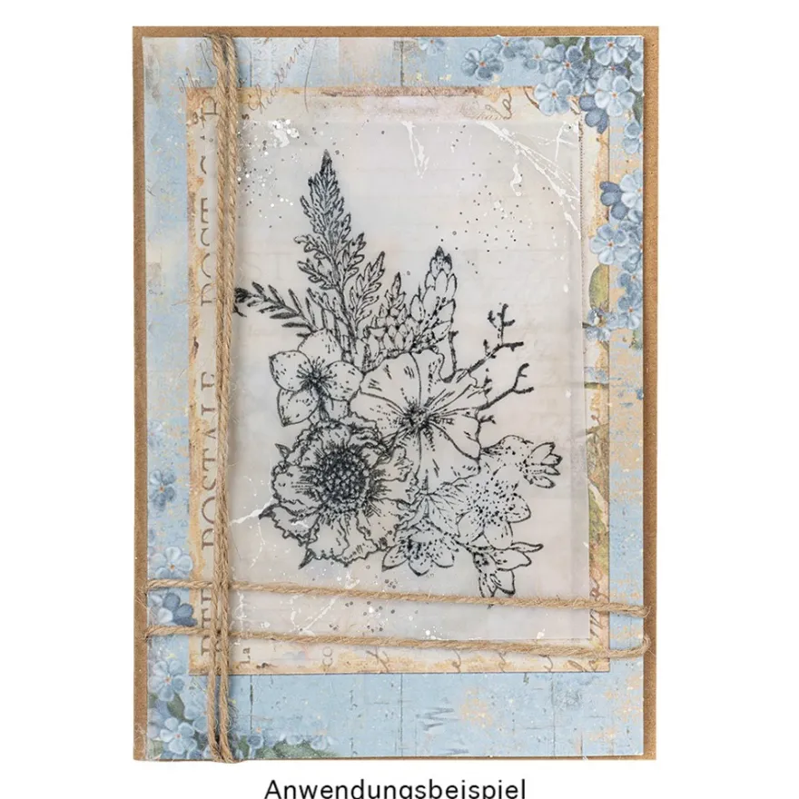 Stempel, Kolibris, Blüten & Bordüren, verschiedene Designs & Größen, 9 Stück