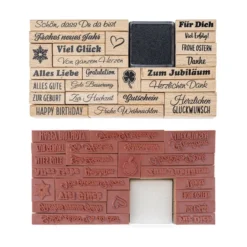 Stempel-Set, Anlässe, 23 Stempel, 1 Stempelkissen schwarz