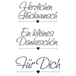 Stempelset, Holzstempel, 6,5cm x 4cm x 2,2cm, 3 Stück
