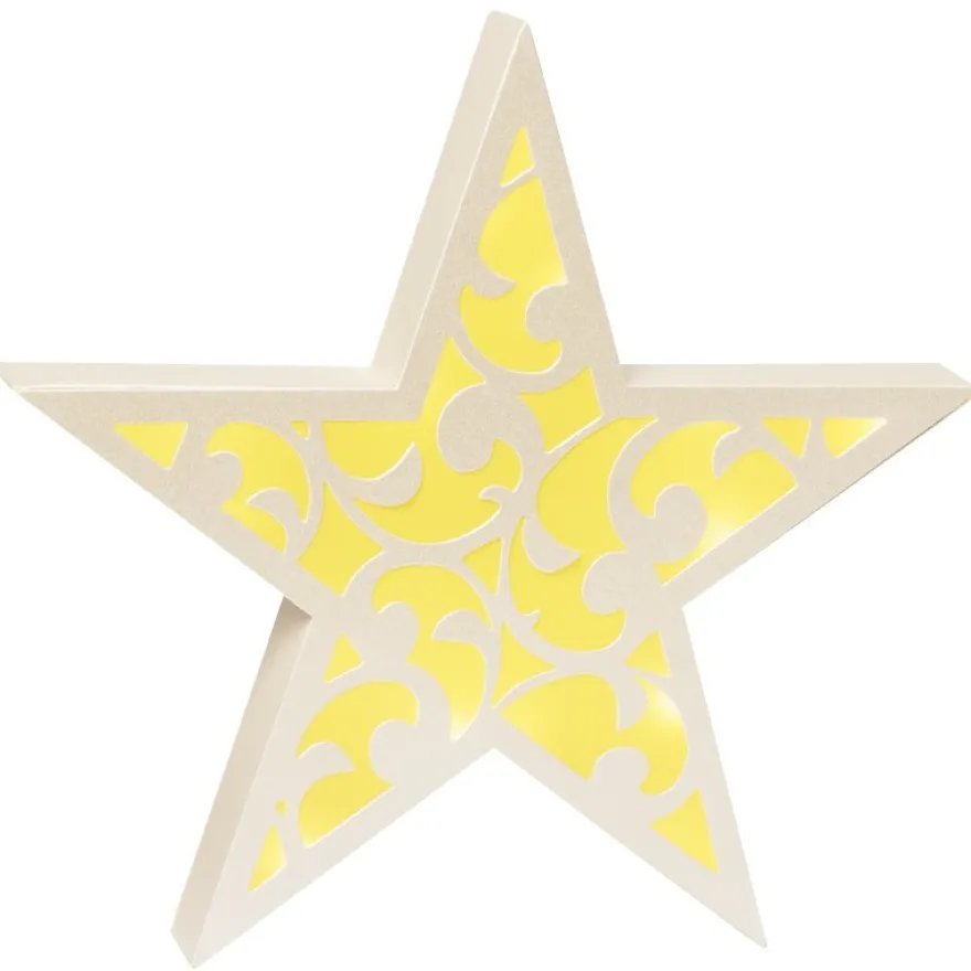 Stern Diana, 24 cm Ø, Stanzformen, perlmutt/gelb