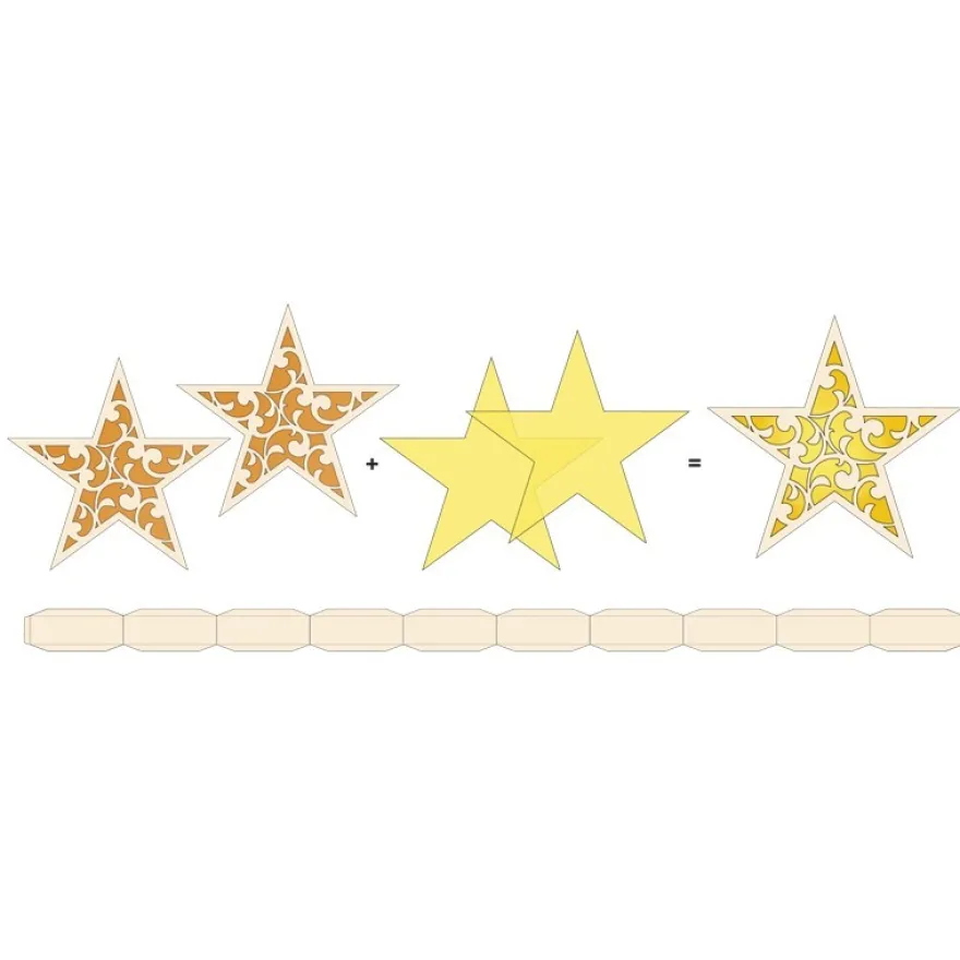 Stern Diana, 24 cm Ø, Stanzformen, perlmutt/gelb