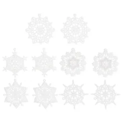 Stick-Designs, Eiskristalle 1, Ø 7,5cm bis 9,5cm, weiß, 10 Stück