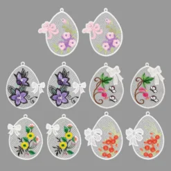 Stick-Designs, Filigrane Ostereier, 7cm bis 10cm, 10 Stück