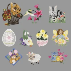 Stick-Designs, Frühlingszeit 2, 6,5cm bis 12cm, 10 Stück