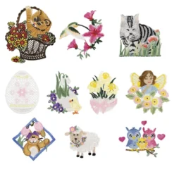 Stick-Designs, Frühlingszeit 2, 6,5cm bis 12cm, 10 Stück