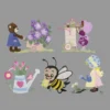 Stick-Designs, Frühlingszeit 1, 9cm bis 13,5cm, 5 Stück