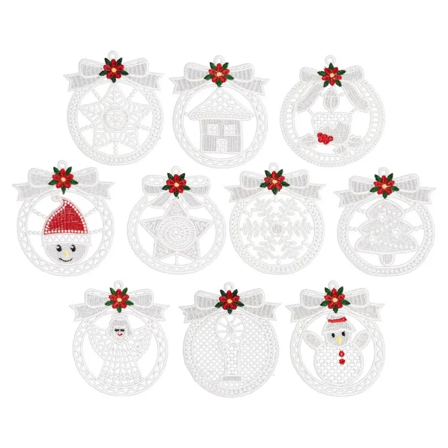 Stick-Designs, Weihnachtliche Kränze, 9,5cm x 11cm, 10 Stück