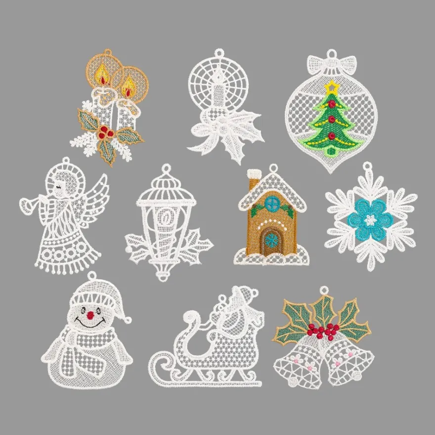 Stick-Designs, Winter/Weihnachten 2, 6cm bis 10cm, 10 Stück
