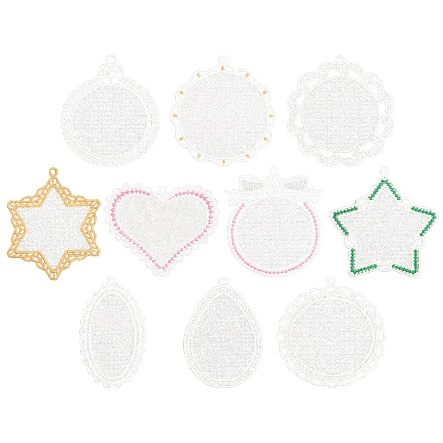 Stick-Designs, Zierrahmen, 6cm bis 10cm, 10 Stück