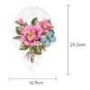 Stick-Design XL, Wildrose mit Schmetterling, 24,5cm x 16,9cm, farbig, mit Aufhänge-Öse