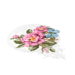 Stick-Design XL, Wildrose mit Schmetterling, 24,5cm x 16,9cm, farbig, mit Aufhänge-Öse