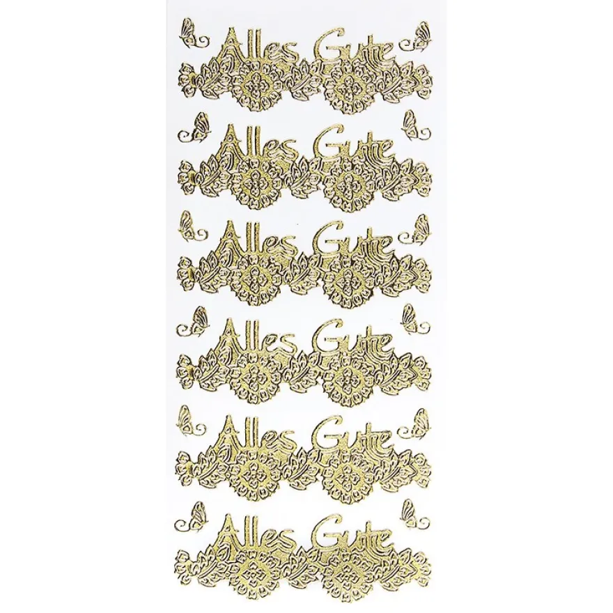 Sticker, Alles Gute, Diamantfolie, gold