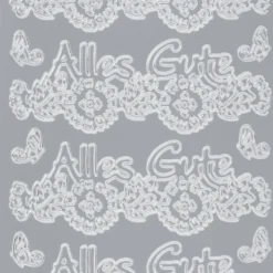 Sticker, Alles Gute, Perlmuttlfolie, silber