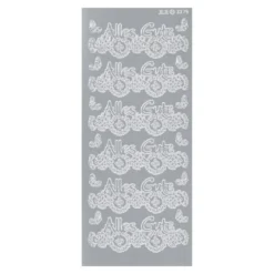 Sticker, Alles Gute, Perlmuttlfolie, silber
