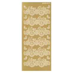 Sticker, Alles Gute, Perlmuttlfolie, gold